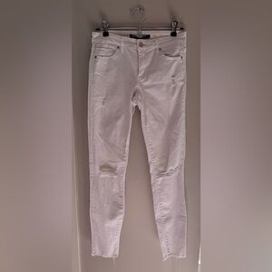 Women’s Tractr Blu Jeans - white, skinny jeans, a few rips/holes, size 26